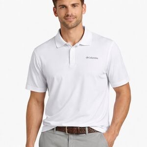 Columbia Men’s White Polo Shirt – Active Fit – Size XL – Short Sleeve
